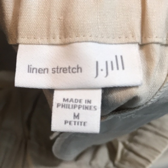 J. Jill Linen Stretch Oatmeal Pull on Ankle Style Pants size Medium Petite - Picture 8 of 10